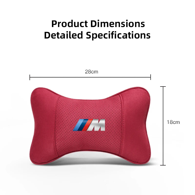 Soft Suede Neck Pillow Comfort Car Headrest Interior Decor Accessories