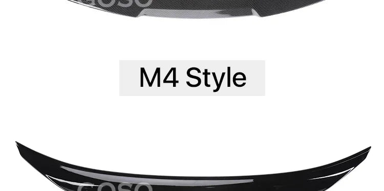 Sensefull Carbon Fiber Rear Bumper Lip Trunk Wing MP M4 PSM Style Roof Spoiler Kit For BMW 3 Series F30 F31 F35 2012-2019 Gloss Black