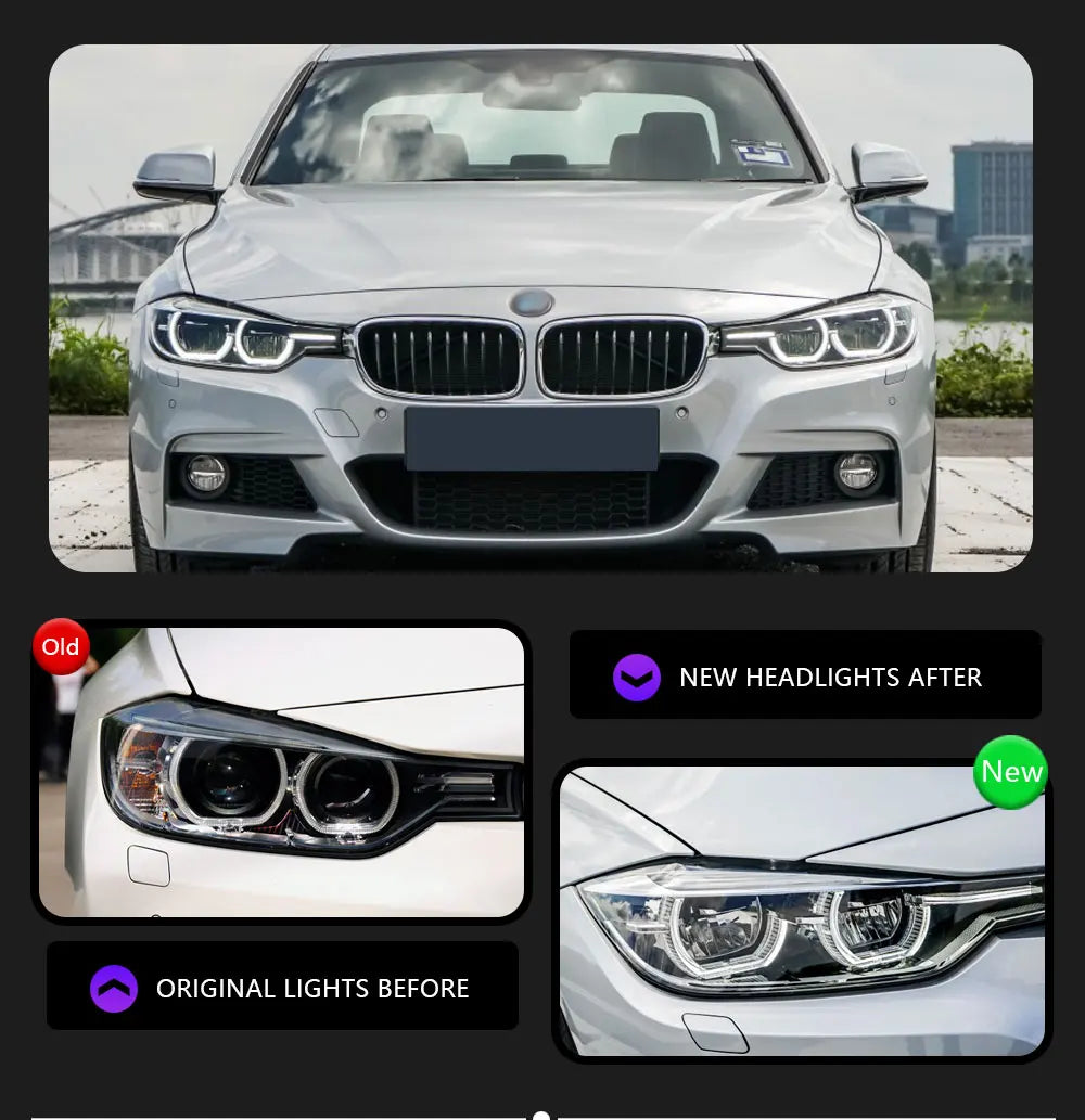 Car Lights For BMW 3 Series F30 Headlight 2012-2019 LED Projetor head Lamp Daytime Running Light Automotive Accessories