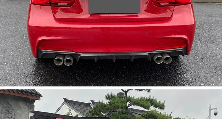 Sensefull Carbon Fiber Rear Bumper Lip Trunk Wing MP M4 PSM Style Roof Spoiler Kit For BMW 3 Series F30 F31 F35 2012-2019 Gloss Black