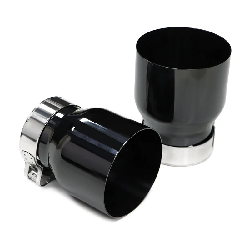 4 Pcs 70mm Inlet Exhaust Tips Original Pipe Only Direct Plug Tailpipes (Silver/Black/Matte)