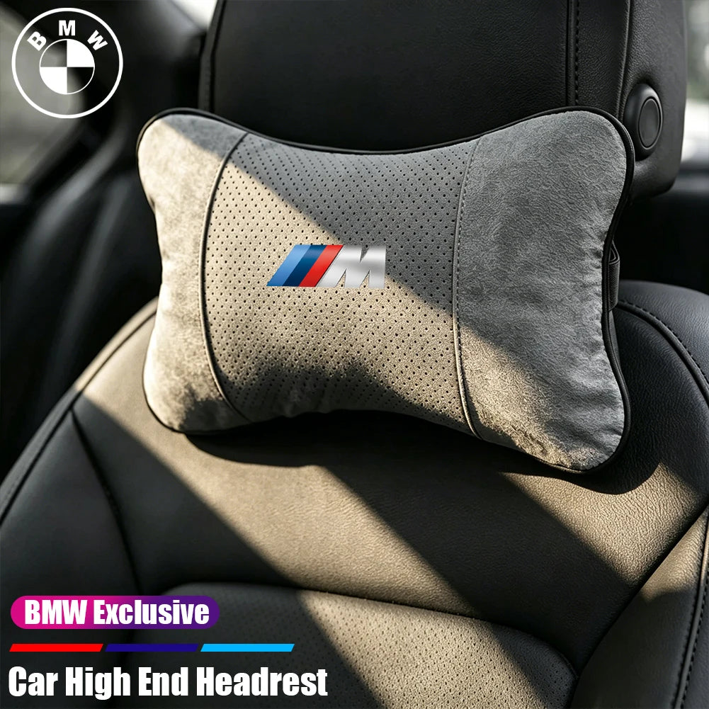 Soft Suede Neck Pillow Comfort Car Headrest Interior Decor Accessories