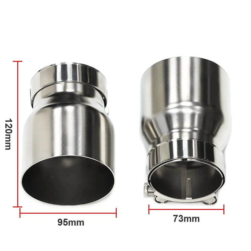 4 Pcs 70mm Inlet Exhaust Tips Original Pipe Only Direct Plug Tailpipes (Silver/Black/Matte)