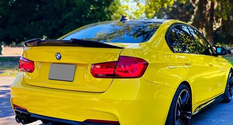 Sensefull Carbon Fiber Rear Bumper Lip Trunk Wing MP M4 PSM Style Roof Spoiler Kit For BMW 3 Series F30 F31 F35 2012-2019 Gloss Black