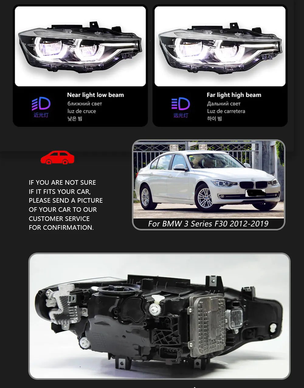 Car Lights For BMW 3 Series F30 Headlight 2012-2019 LED Projetor head Lamp Daytime Running Light Automotive Accessories