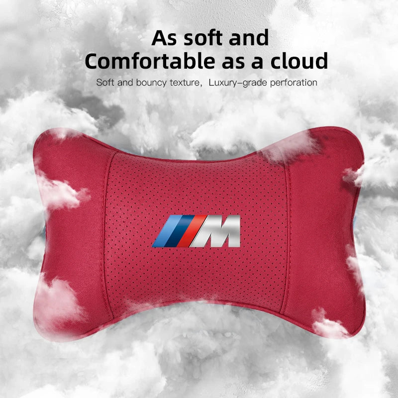 Soft Suede Neck Pillow Comfort Car Headrest Interior Decor Accessories