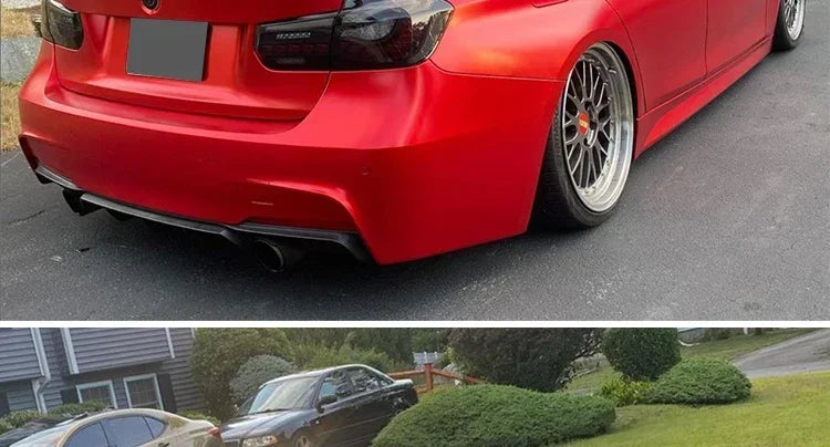Sensefull Carbon Fiber Rear Bumper Lip Trunk Wing MP M4 PSM Style Roof Spoiler Kit For BMW 3 Series F30 F31 F35 2012-2019 Gloss Black