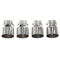4 Pcs 70mm Inlet Exhaust Tips Original Pipe Only Direct Plug Tailpipes (Silver/Black/Matte)