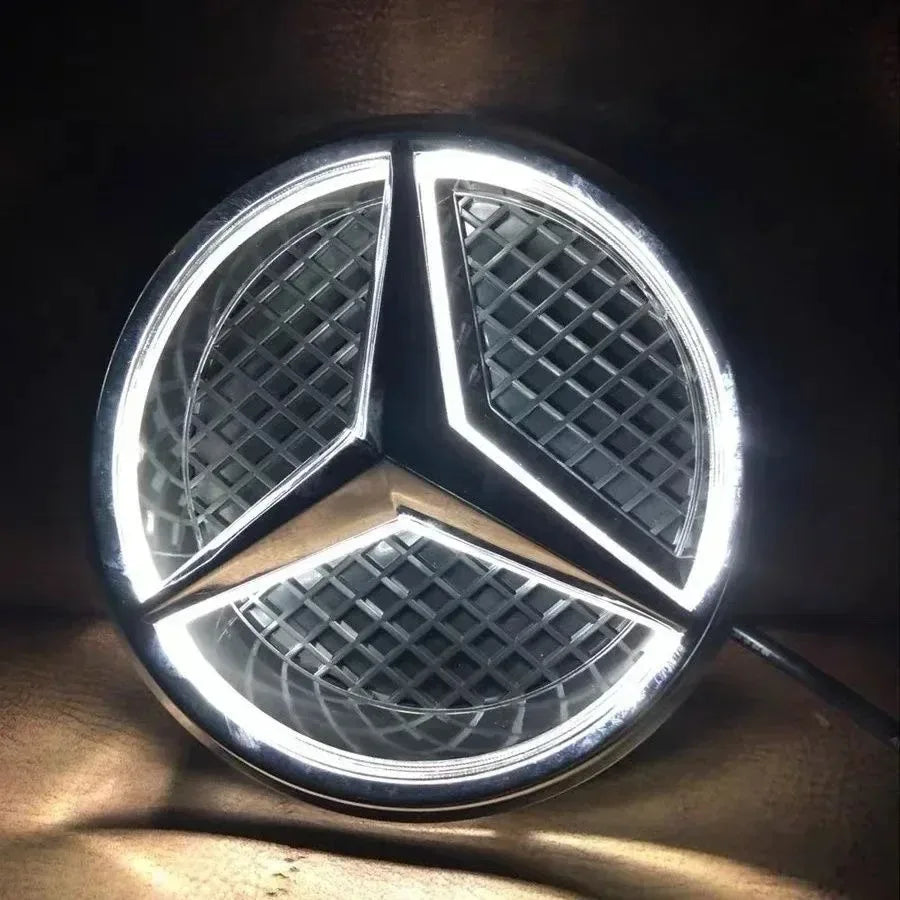 White Blue Red Light Car Front Grilled Star Emblem LED Illuminated Logo for Mercedes Benz W205 C E R ML GL GLA CLA CLS 2013-2016
