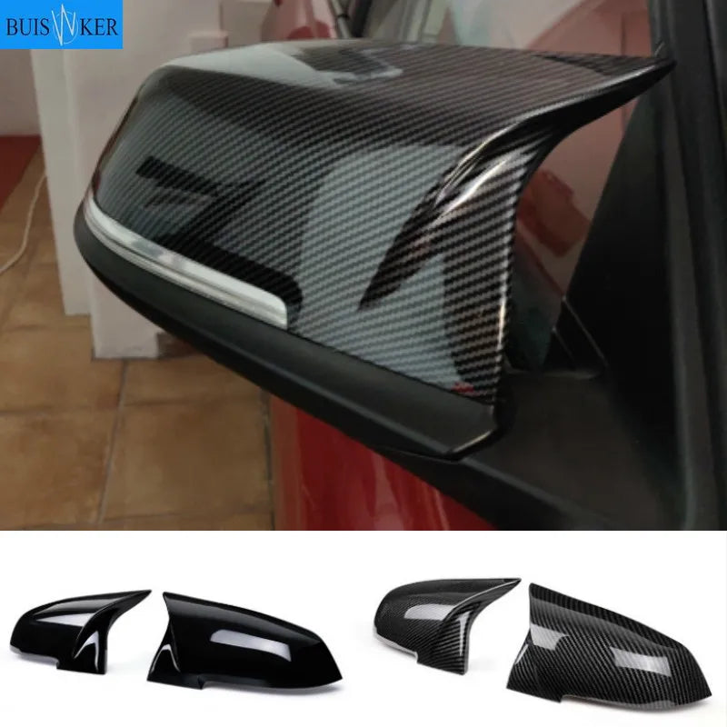Carbon Black Mirror Cover Caps for BMW 1/2/3/4 Series (F20/F30/F32)