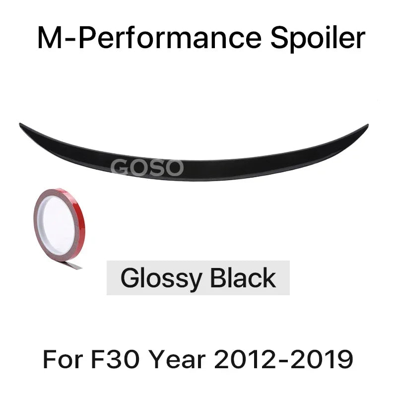 Sensefull Carbon Fiber Rear Bumper Lip Trunk Wing MP M4 PSM Style Roof Spoiler Kit For BMW 3 Series F30 F31 F35 2012-2019 Gloss Black