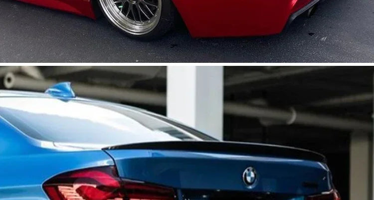 Sensefull Carbon Fiber Rear Bumper Lip Trunk Wing MP M4 PSM Style Roof Spoiler Kit For BMW 3 Series F30 F31 F35 2012-2019 Gloss Black
