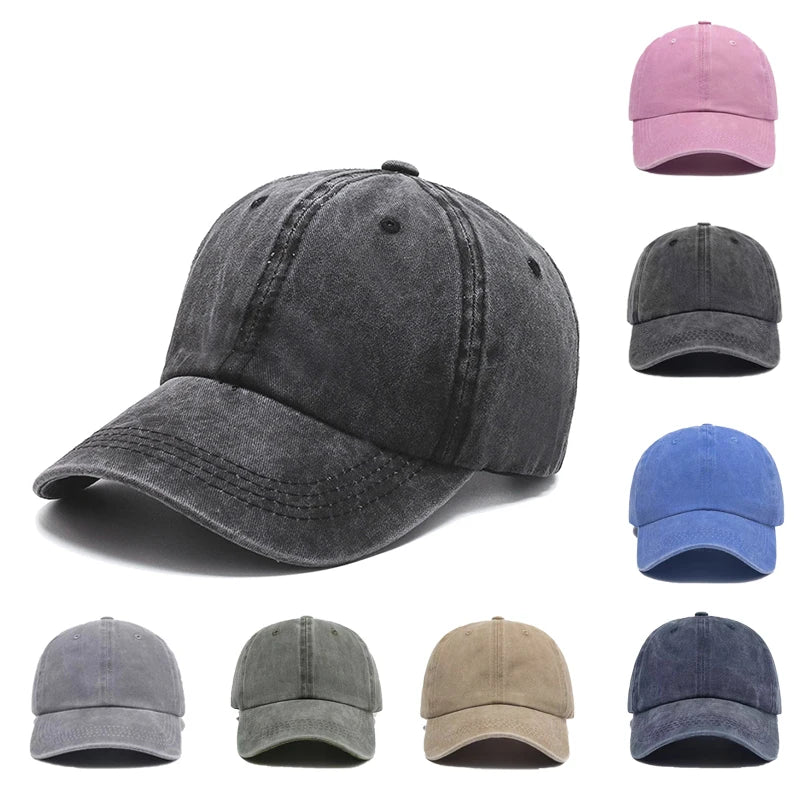 Casual Car Baseball Cap Washed Denim Vintage Caps Sunscreen Hat