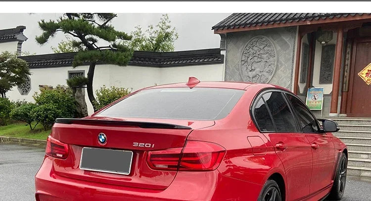 Sensefull Carbon Fiber Rear Bumper Lip Trunk Wing MP M4 PSM Style Roof Spoiler Kit For BMW 3 Series F30 F31 F35 2012-2019 Gloss Black