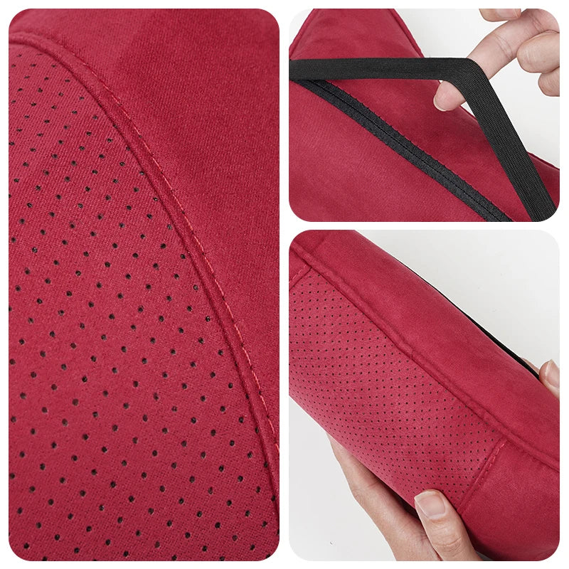 Soft Suede Neck Pillow Comfort Car Headrest Interior Decor Accessories
