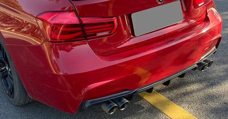 Sensefull Carbon Fiber Rear Bumper Lip Trunk Wing MP M4 PSM Style Roof Spoiler Kit For BMW 3 Series F30 F31 F35 2012-2019 Gloss Black