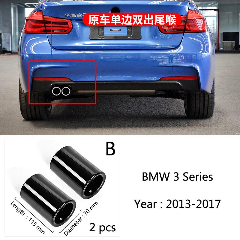 BMW Car-Styling Stainless Steel Car Exhaust Muffler TailPipes Cover