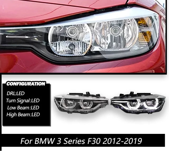 Car Lights For BMW 3 Series F30 Headlight 2012-2019 LED Projetor head Lamp Daytime Running Light Automotive Accessories