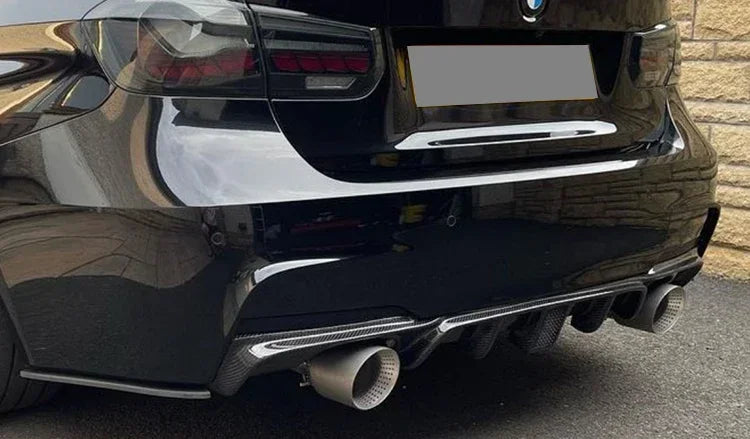 Sensefull Carbon Fiber Rear Bumper Lip Trunk Wing MP M4 PSM Style Roof Spoiler Kit For BMW 3 Series F30 F31 F35 2012-2019 Gloss Black