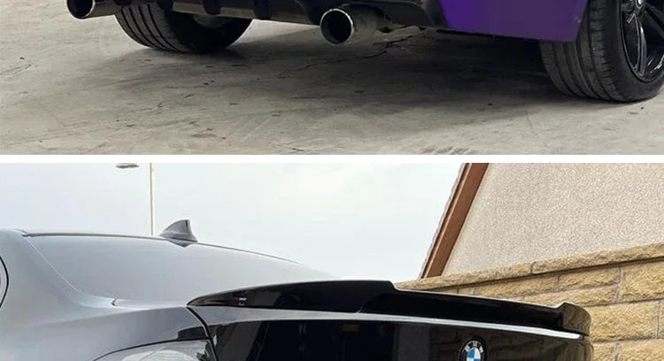 Sensefull Carbon Fiber Rear Bumper Lip Trunk Wing MP M4 PSM Style Roof Spoiler Kit For BMW 3 Series F30 F31 F35 2012-2019 Gloss Black