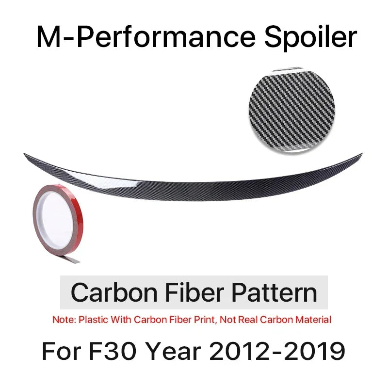 Sensefull Carbon Fiber Rear Bumper Lip Trunk Wing MP M4 PSM Style Roof Spoiler Kit For BMW 3 Series F30 F31 F35 2012-2019 Gloss Black