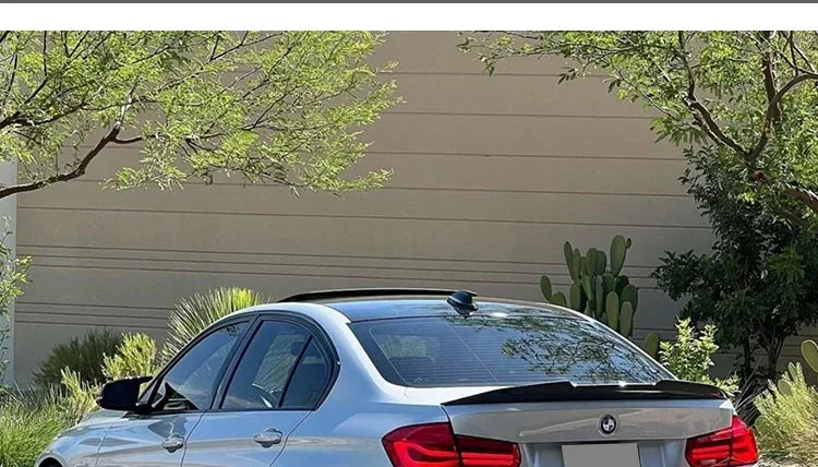 Sensefull Carbon Fiber Rear Bumper Lip Trunk Wing MP M4 PSM Style Roof Spoiler Kit For BMW 3 Series F30 F31 F35 2012-2019 Gloss Black