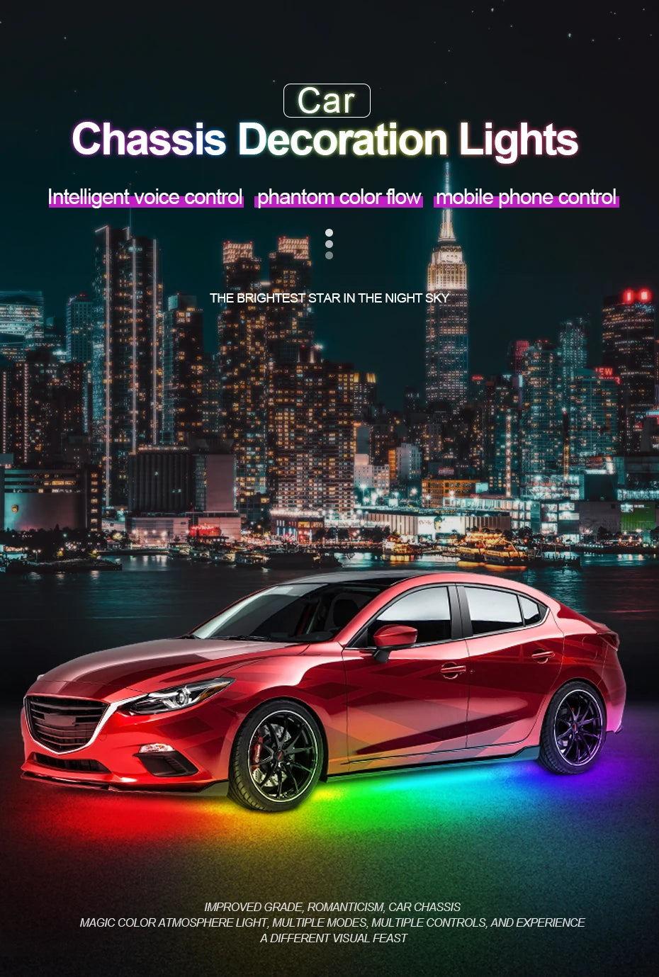 Multicolor Car Under Glow LED Lights