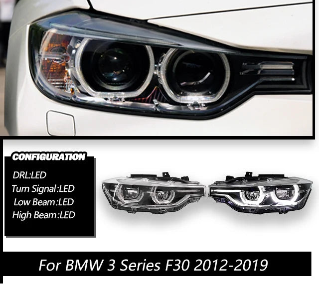 Car Lights For BMW 3 Series F30 Headlight 2012-2019 LED Projetor head Lamp Daytime Running Light Automotive Accessories