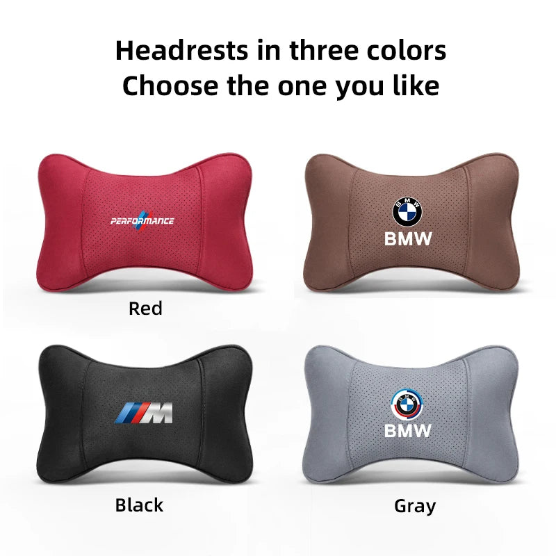 Soft Suede Neck Pillow Comfort Car Headrest Interior Decor Accessories