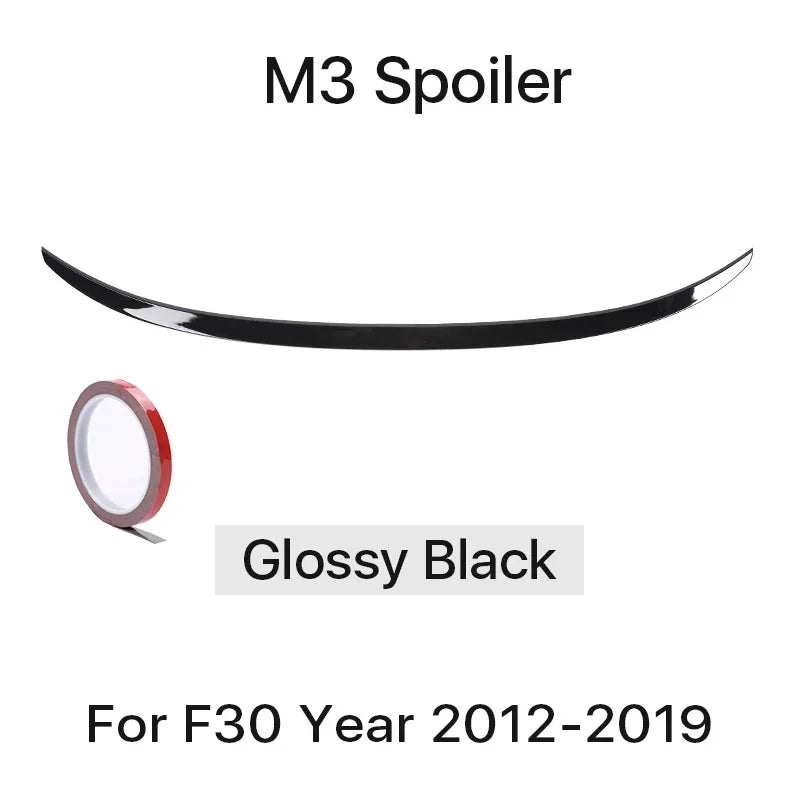 Sensefull Carbon Fiber Rear Bumper Lip Trunk Wing MP M4 PSM Style Roof Spoiler Kit For BMW 3 Series F30 F31 F35 2012-2019 Gloss Black