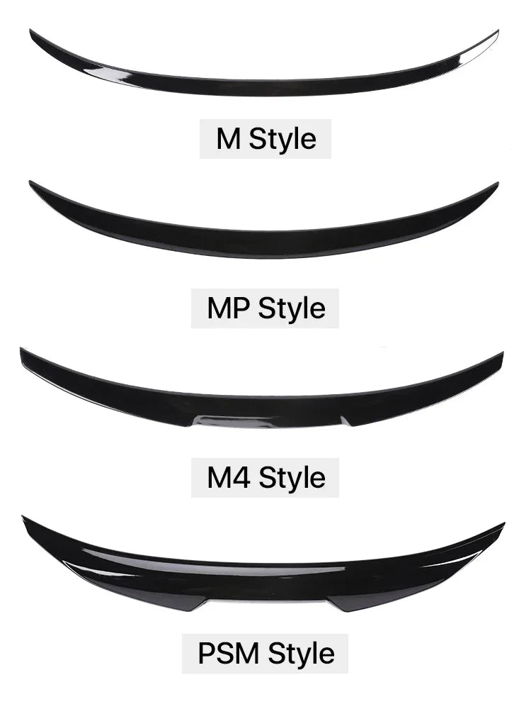 Sensefull Carbon Fiber Rear Bumper Lip Trunk Wing MP M4 PSM Style Roof Spoiler Kit For BMW 3 Series F30 F31 F35 2012-2019 Gloss Black