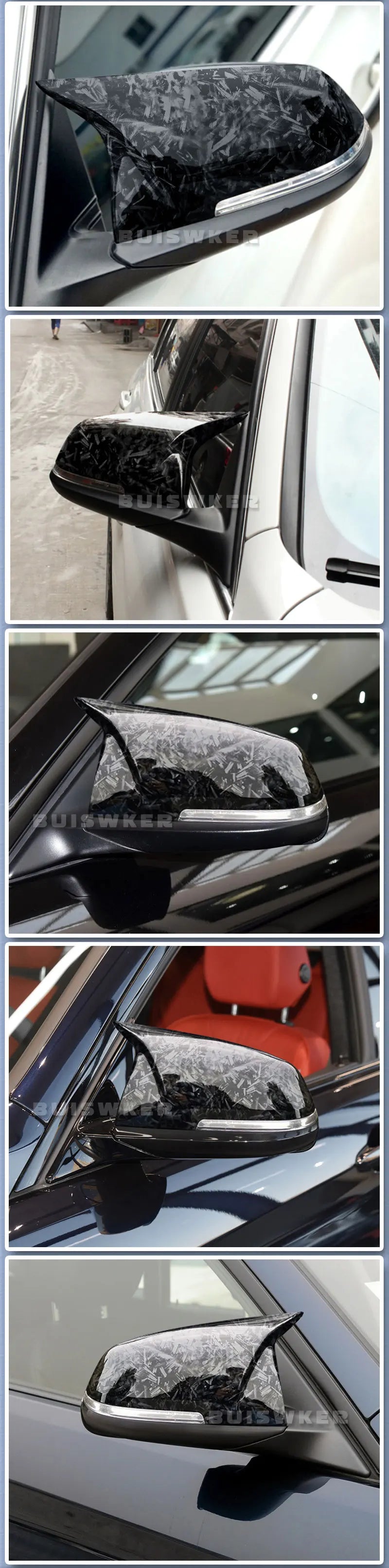 Carbon Black Mirror Cover Caps for BMW 1/2/3/4 Series (F20/F30/F32)